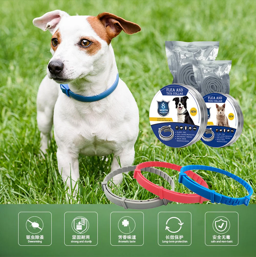 Flea,Tick & Lice Repellent Collar for Dogs&Cats– Adjustable Waterproof Pet Pest Control Collar with Natural Essential Oils
