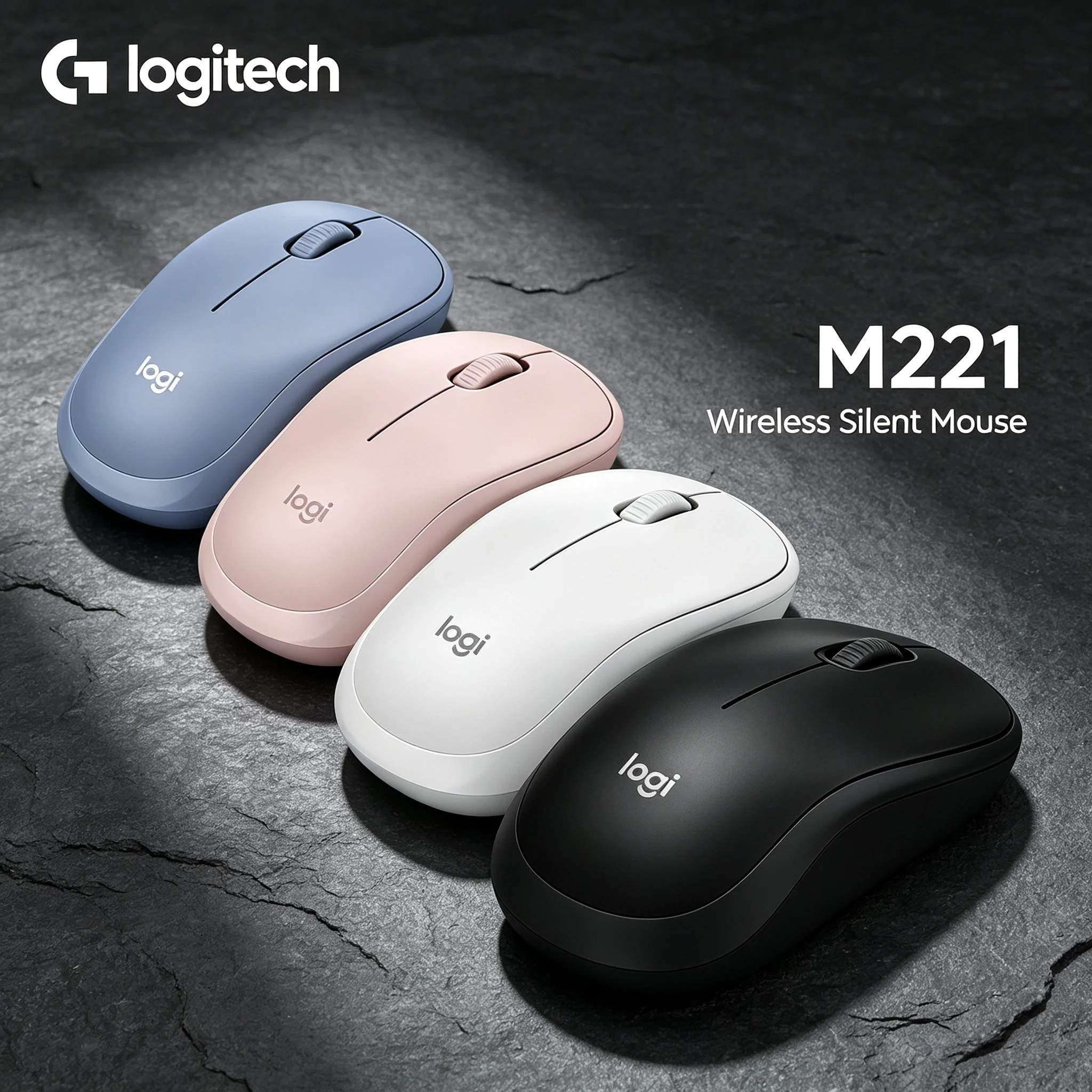 Genuine Logitech M221 Silent Wireless Mouse Low Noise Click Plug And Play Mice For Windows Mac OS