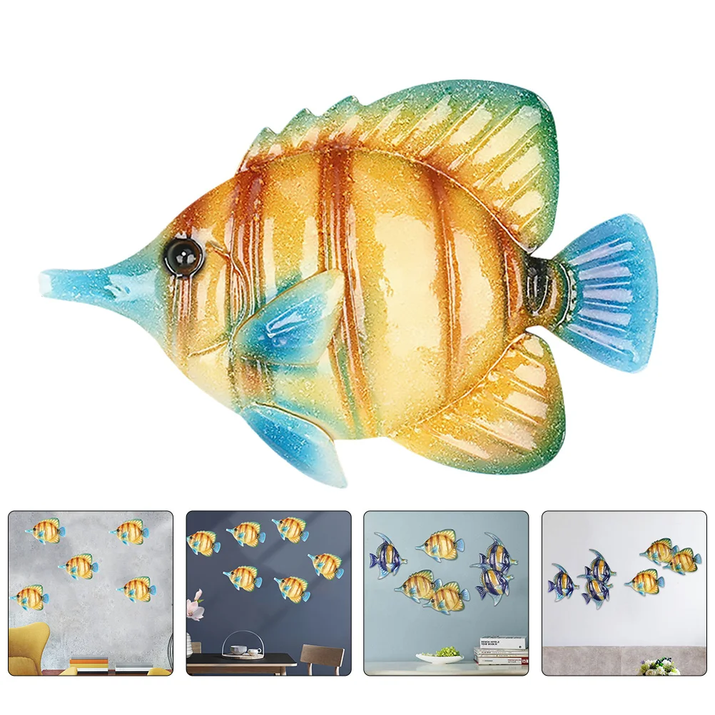 

Tropical Fish Iron Wall Hanging Decorative Art Creative Home Garden Wall Decoration 3D Iron Tropical Fish Ornament Pendant