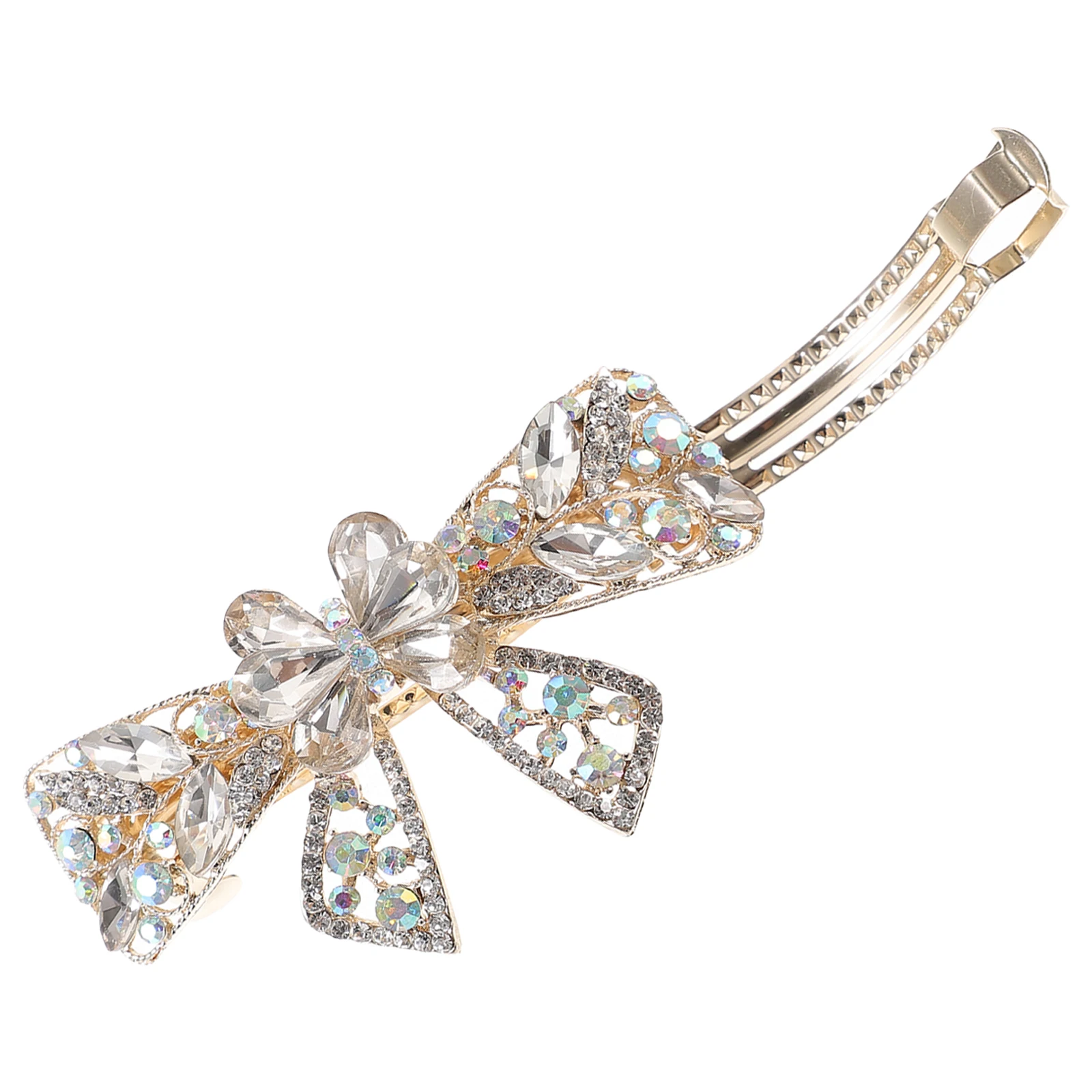 

Rhinestone Clips Large Hairpin Bow Decorative Vintage Accessories For Women Fine Thick Hair Party Wedding Prom Banquet Daily Use
