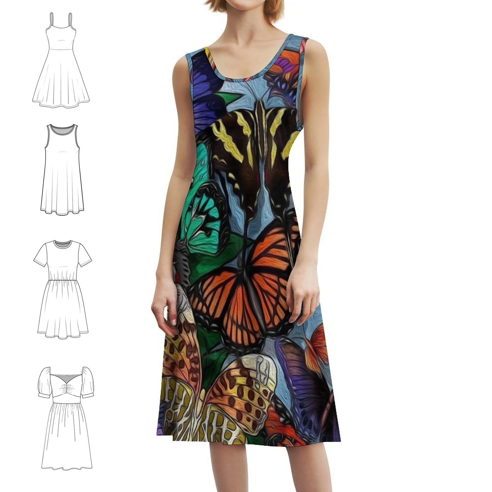

Wild Butterflies Floral Smock Dress For Women Spring Summer Casual Dress For Party Wild Butterflies Butterflies Insects Womens