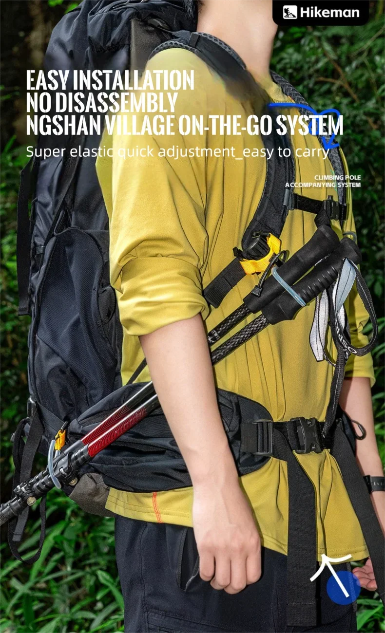 Wanderstock-Befestigungsriemen, Rucksack-Zubehör, einfache elastische Schlaufe, schnelle Installation, keine Demontage, Outdoor-Camping-Trekkingstockhalter – Detail 1