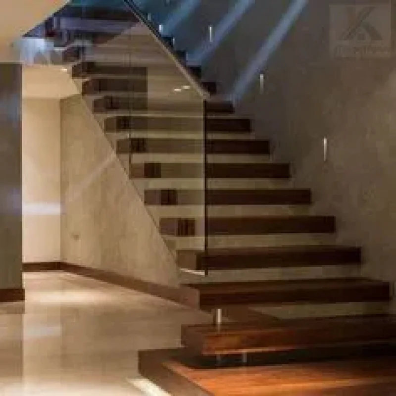 custom.Beautiful  Straight Staircase Steel  Entryway Stair Solid Wood Tread Stair Interior Design Home