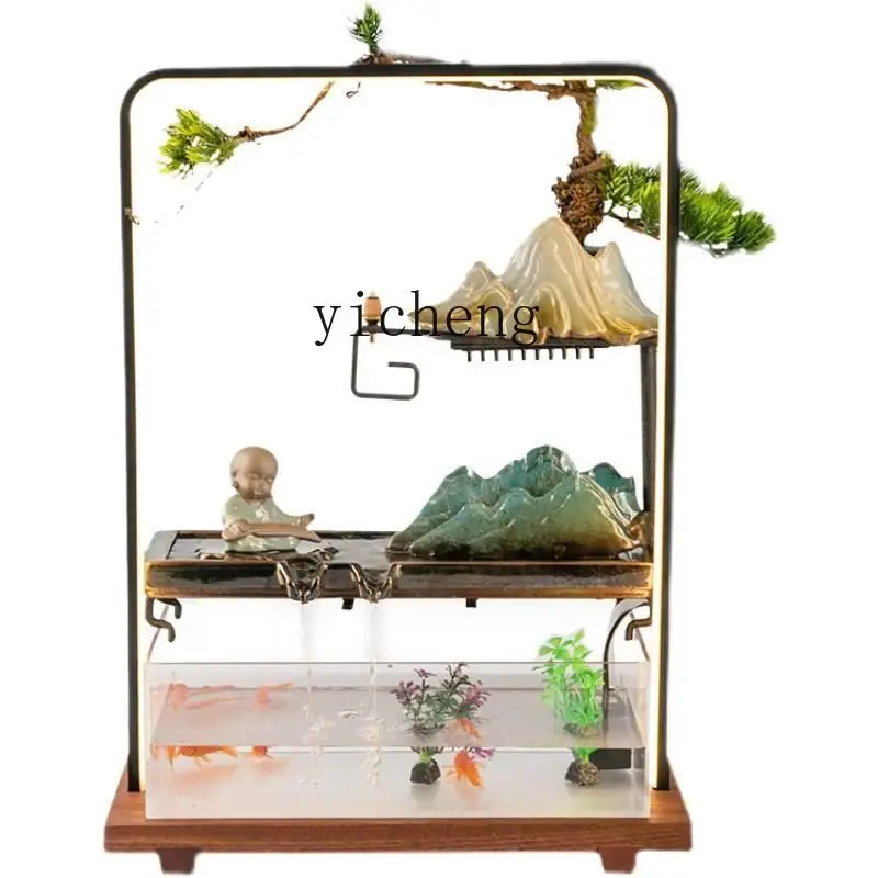 

XL Good Luck Comes Flowing Water Ornaments Fish Tank Guest Financial Hall Rockery Liusheng Circulating Humidifier Office