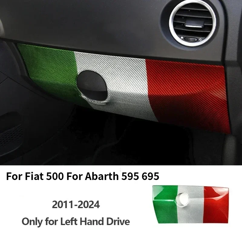 For Fiat 500 For Abarth 595 695 Real Dry Carbon Fiber 11-2024 Glove Box Panel Cover Interior Decoration Modification Accessories
