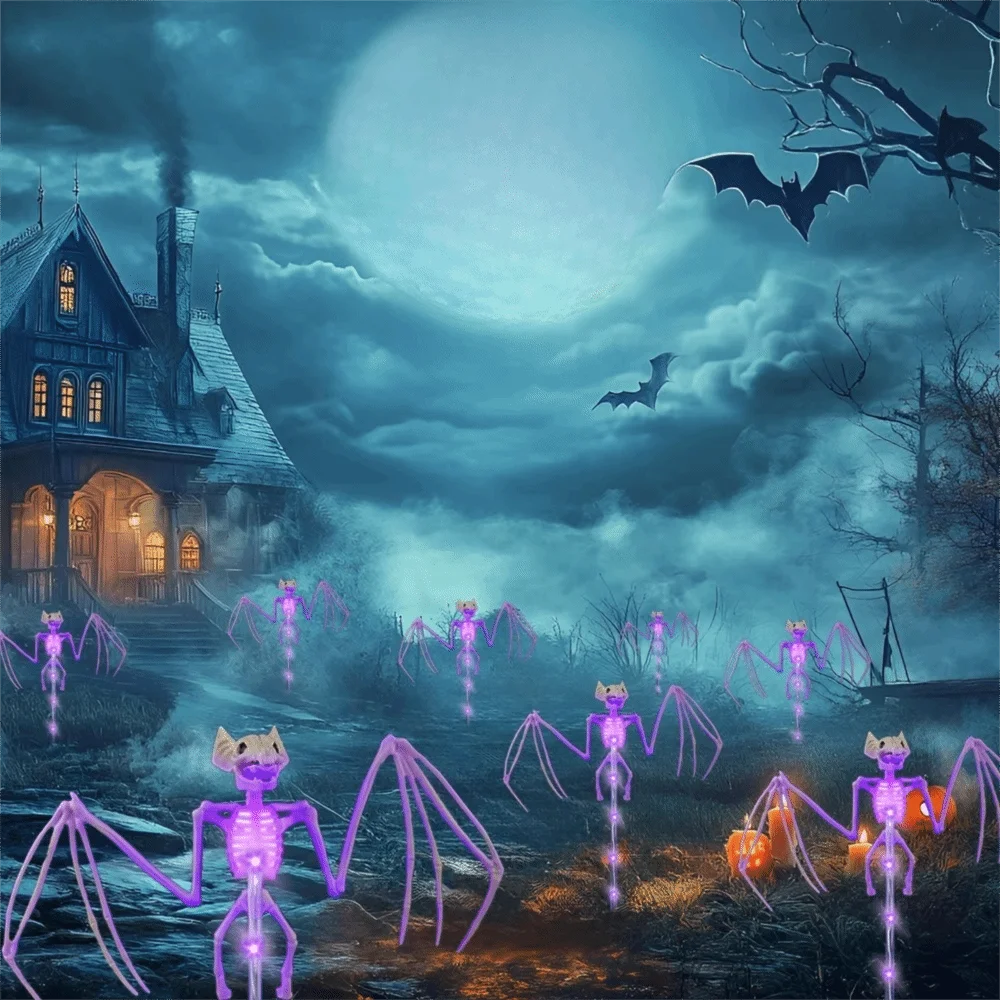 Waterproof Halloween Bat Solar Light Stick-in-the-ground High-Efficiency Solar Panels Outdoor Solar Light Windproof
