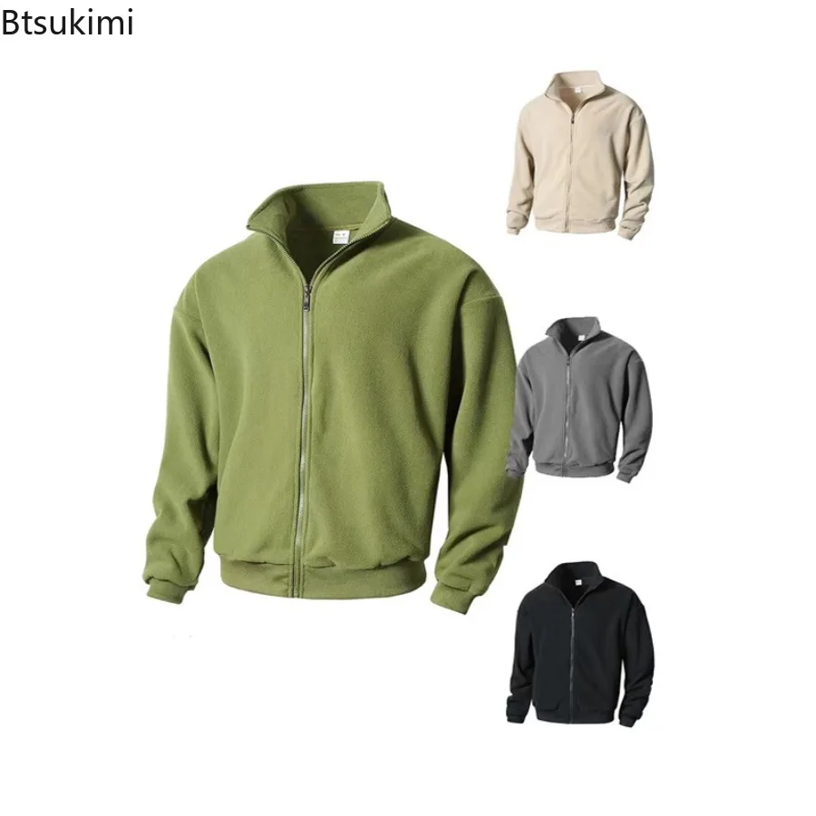 

2025 New Men Velvet Thickened Hoodie Shake Fleece Coats Autumn and Winter Stand Up Collar Sports Casual Fitness Hoodie Cardigan