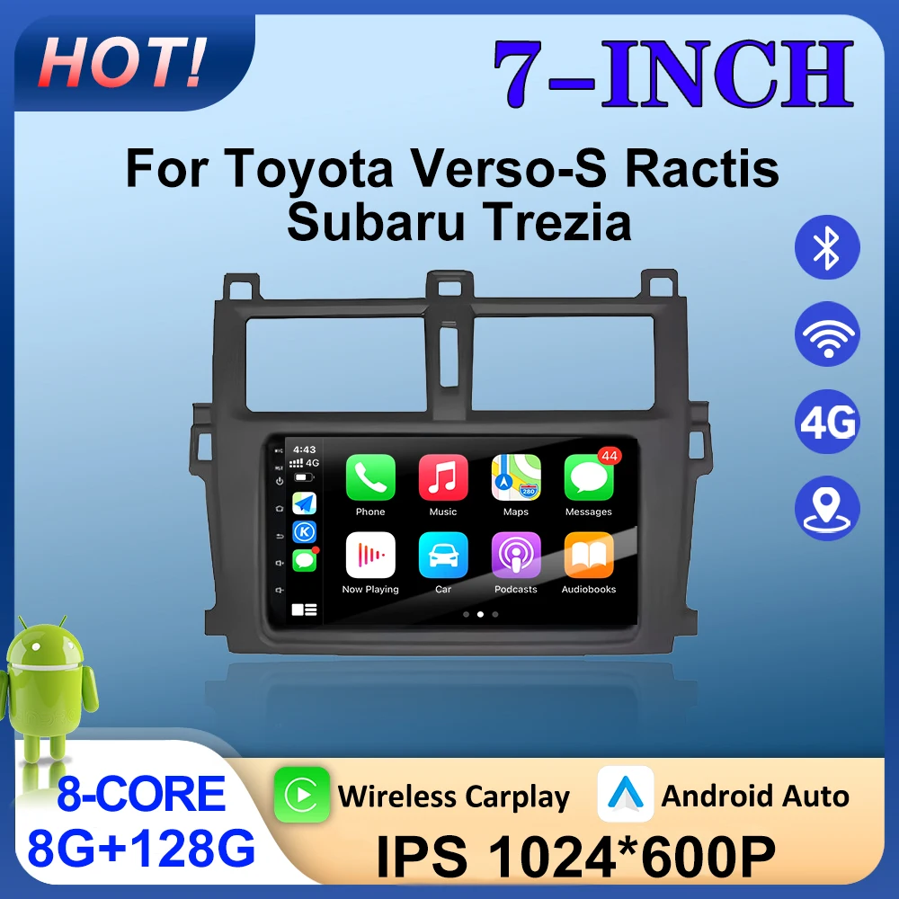 Android OS For Toyota Verso-S Ractis Subaru Trezia Car Radio Multimedia GPS Navigation Wireless Carplay DSP Tools