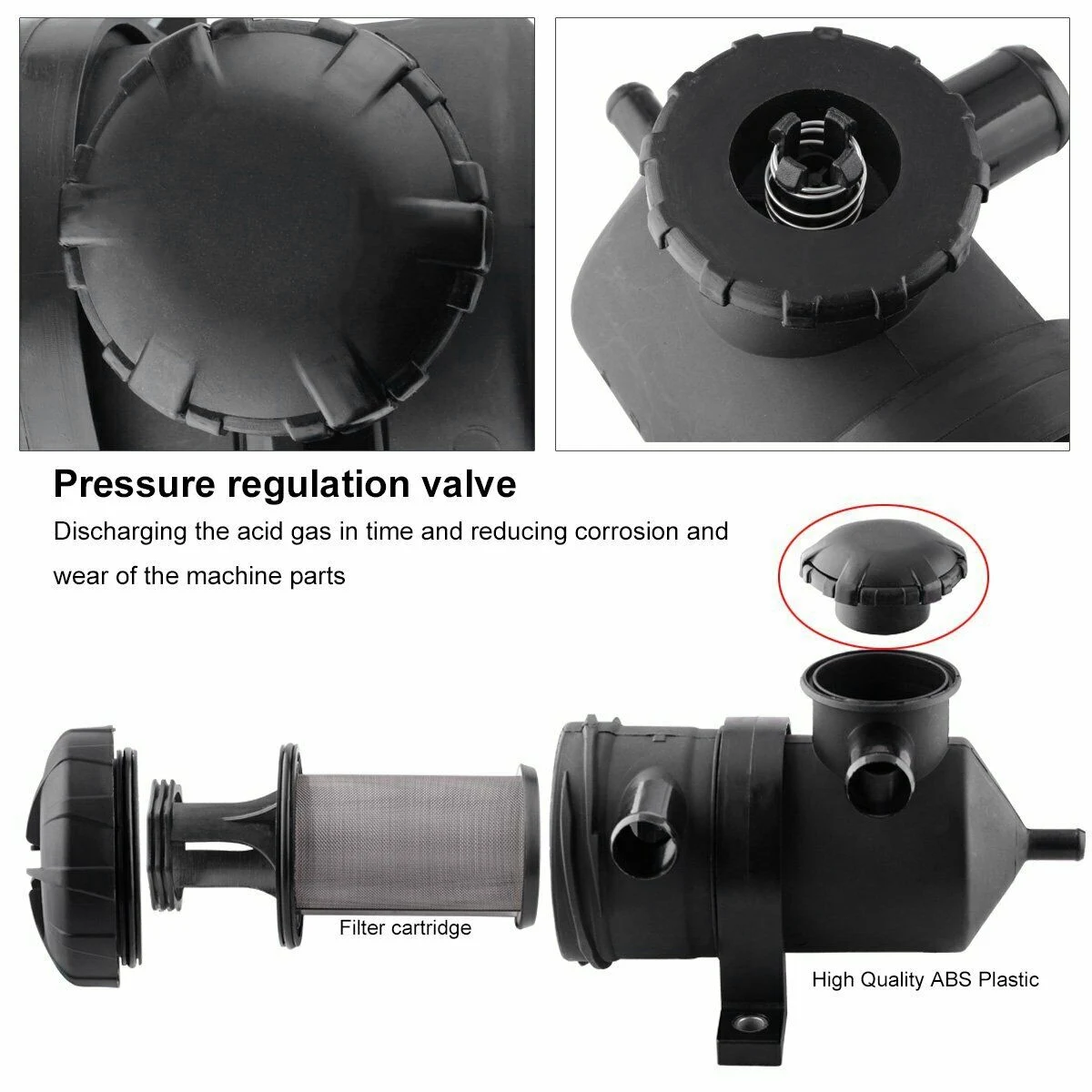 

Precision Air Oil Separator,Universal Oil Catch Can Reservoir Tank Stainless Breather Filter Kit For Ventilation 3931030955