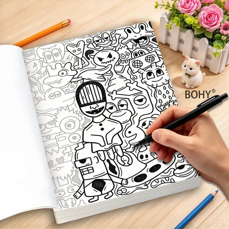 1 Adult Stress Relieving Drawing Book, Capable of Drawing Lines and Coloring, 22 Pages, Staying Away From Electronic Devices
