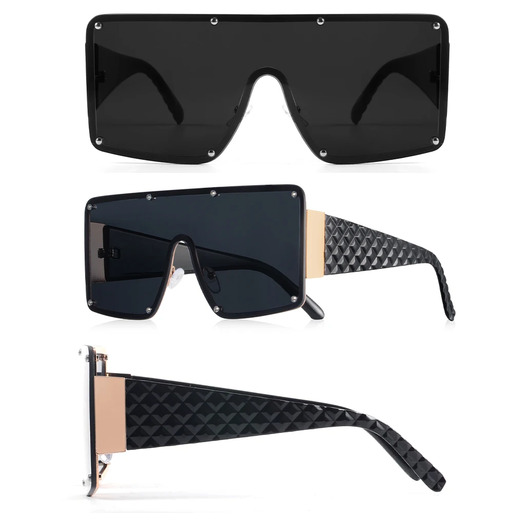 CRIXALIS 7 PCS Square Rimless Sunglasses Women Oversized Luxury Designer Sun Glasses Female Fashion Gradient Shades Lady UV400