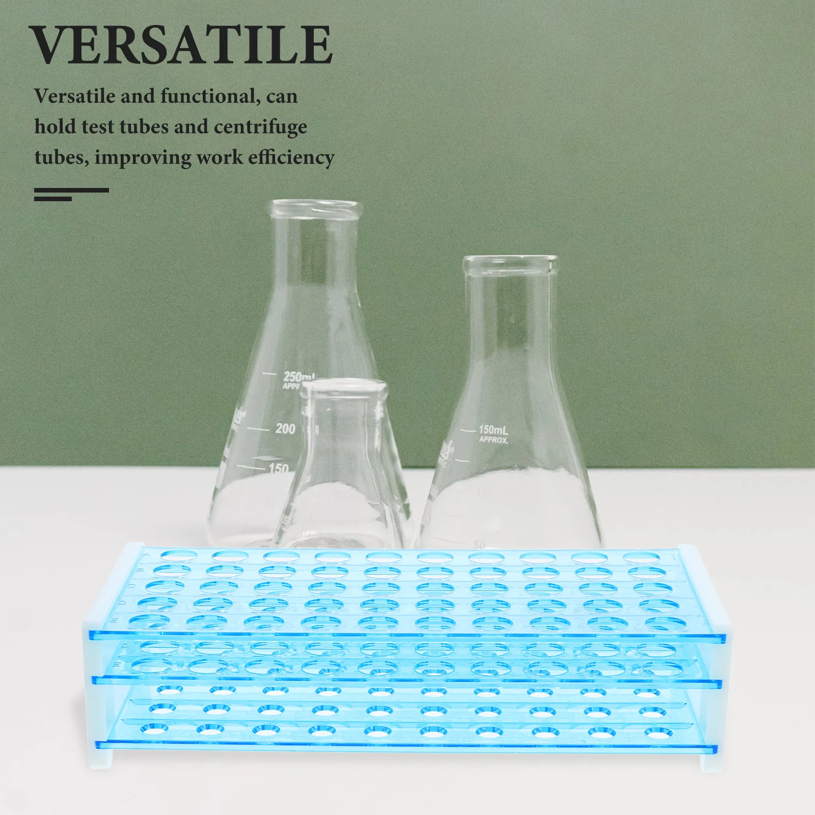 

3pcs Test Rack Tube Stand Sample Tube Organizer Reusable Holder Storage Display For Chemistry Lab 50 Holes
