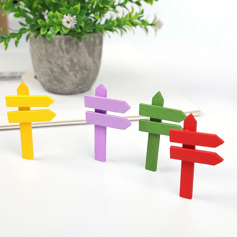 

10pcs Mini Miniature Wood Fence Signpost Craft Garden Decor Ornament Plant Pot Micro Landscape Dollhouse Bonsai DIY Accessories