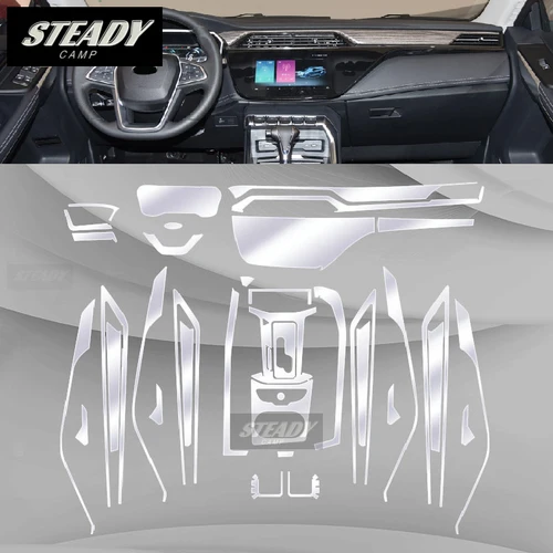 Imagen 2 del producto Para Ford Territory 2019-2022 2023 consola central Interior de coche película protectora transparente de TPU accesorios de reparación antiarañazos Refit
