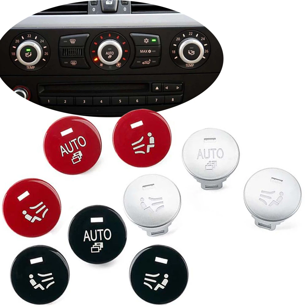 

Air Conditioning Panel Switch AUTO Seat Ventilation Button Central Control Knob Cover Fit For BMW 5 Series E60 E61 E62 2008-2010