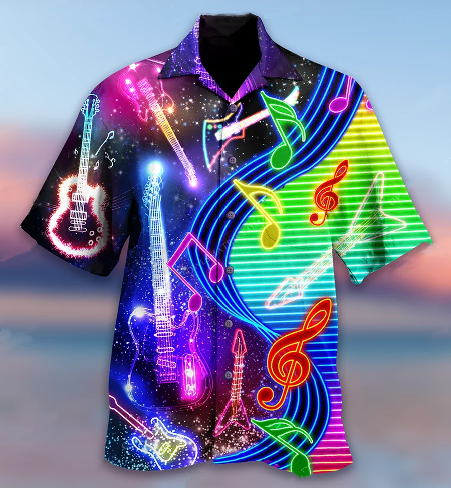 

Casual Printed Lapel irt 3D Flip-Collar ort-Sved Thin Loose Fit Youthful Spring Summer Season Daily Wear Iron-Free