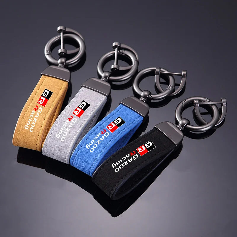 

Fashion Suede Metal Car Keychain Keyring Men Gift for Toyota GR Sport Gazoo Racing Yaris 86 Corolla Hilux Supra C-HR Accessories