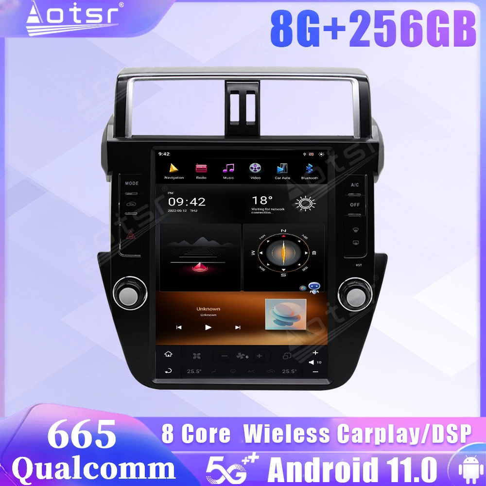 

Qualcomm Snapdragon 665 Android 11 Car Radio For Toyota Land Cruiser Prado 150 2014 2015 2016 2017 GPS Carplay Stereo Head Unit