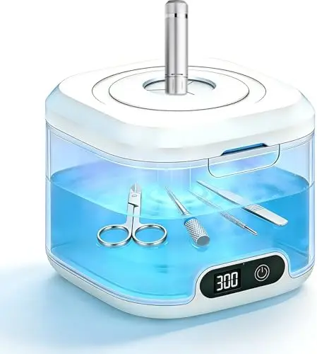 

Ультразвуковой очиститель для ногтей 2-в-1 с 4 режимами таймера, 49 кГц, для сверл и ювелирных изделий – гарантия 5 лет