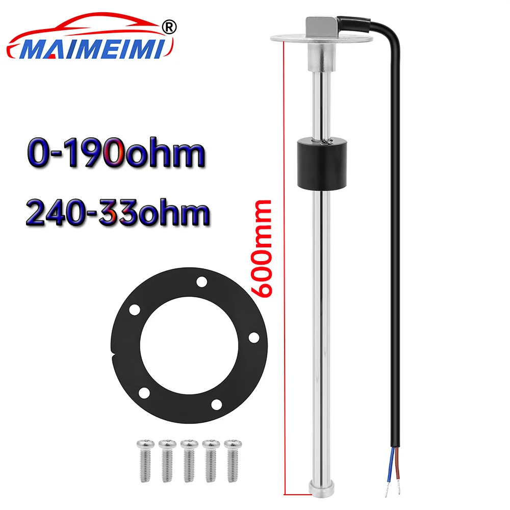 

600MM Fuel & Water Level Sensor 0-190ohm/240~33 ohm Water/Fuel Sending Unit Sensor With fixing screws for car boat
