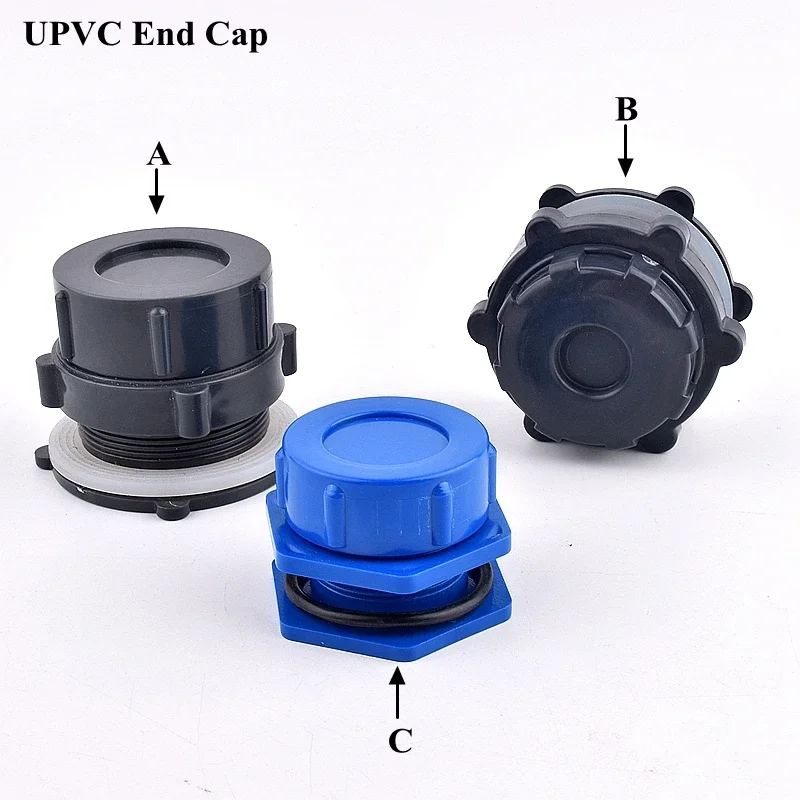 1 pc PVC garden irrigation quick connect fitting for water tank tube inlet outlet with end cap design compatible with DIN standa