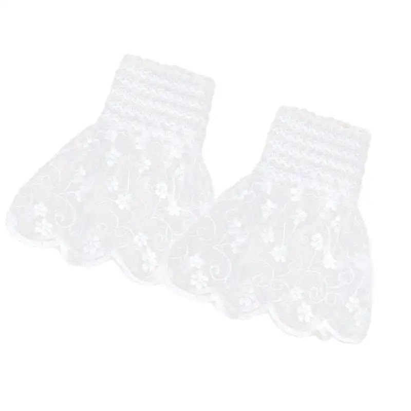 652F أغطية ذراع زهرة مطرزة متوهج الدانتيل الأكمام الزخرفية المعصم الكفة تمديد للنساء فتاة الزي تعزيز #1