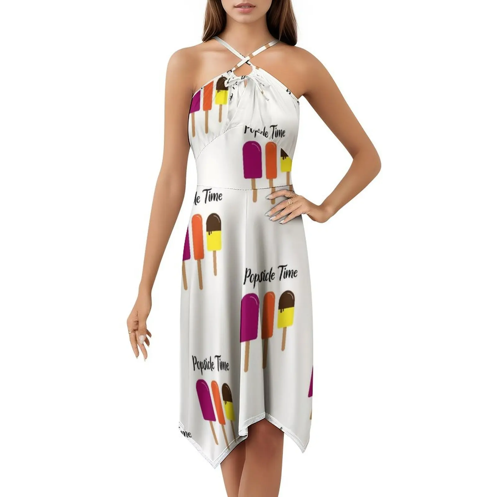 الصيف المصاصة الصيف هو وقت المصاصة المرأة الشارع الشهير فستان الحفلات العصرية طباعة نادي الملابس للإناث الصيف المصاصة #5