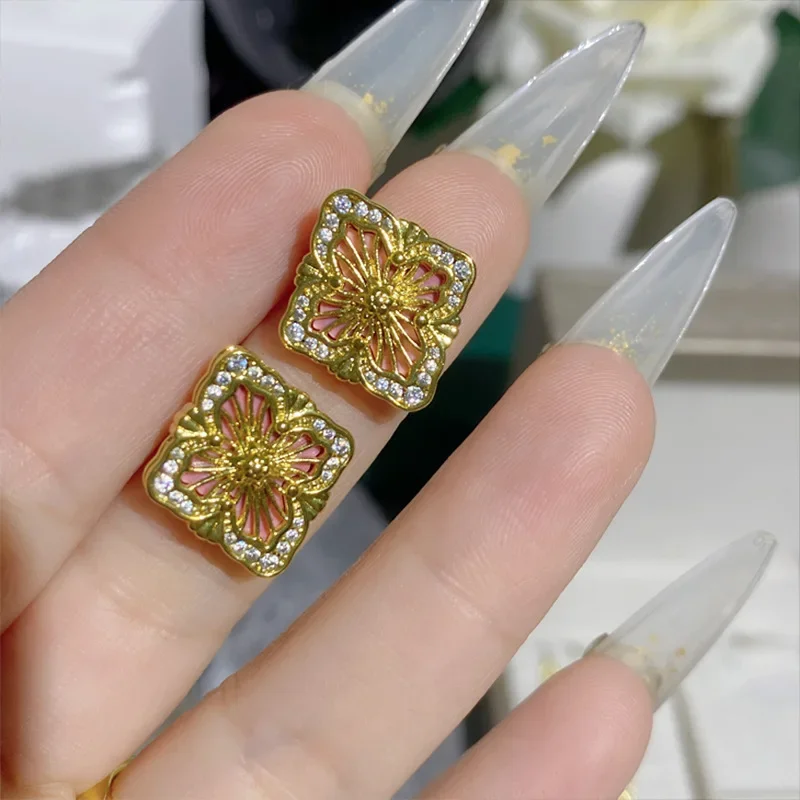 MDLFES مويسانيتي نمط خمر المحكمة الهليون مجموعة المرأة البرسيم قلادة اليد الدائري