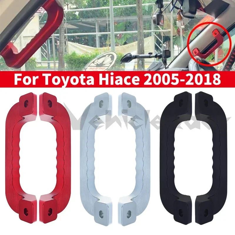 

2PCS Roof Grip Handles For Toyota Hiace 2005‑2018 refit drive room aluminum armrest Car Door Armrest Handrail Cover Trim