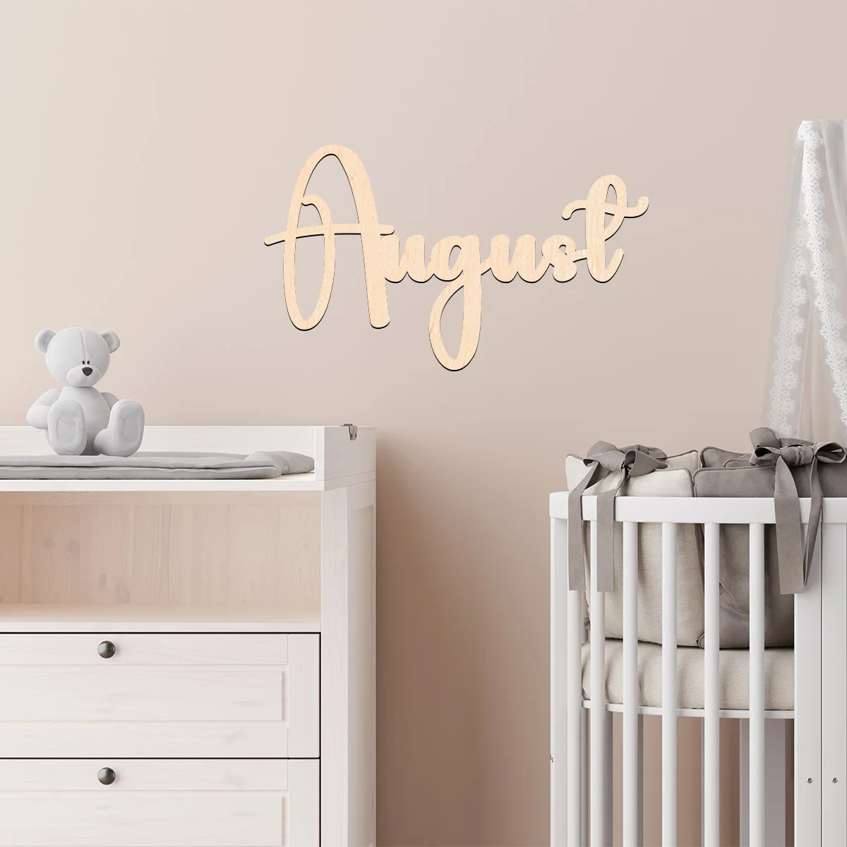 

1 pc august example Personalized Text Laser-Cut Sign Rustic Hanging Welcome Decor for Home & Holiday Celebrations