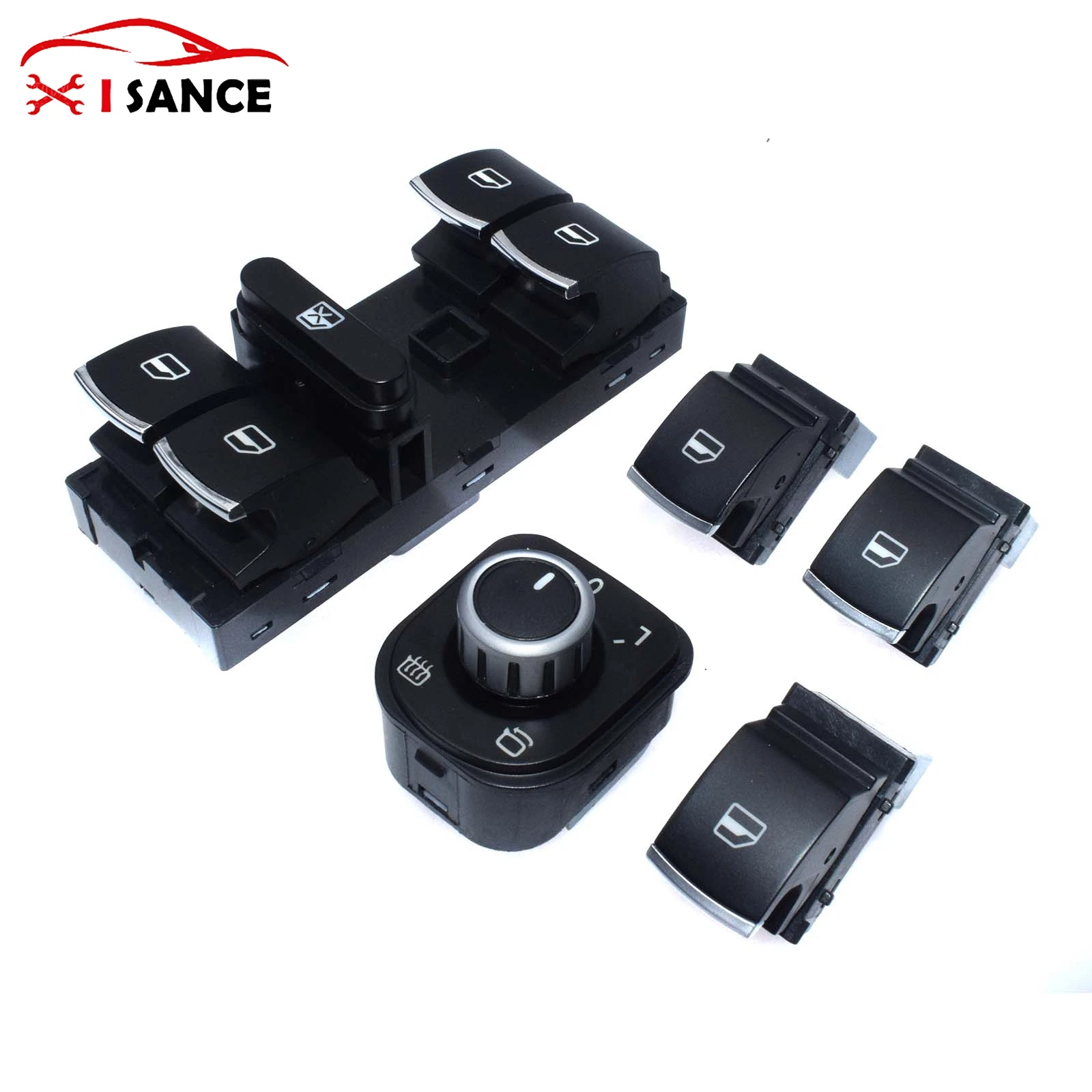 Car Window Mirror Control Switch For VW Golf Jetta MK5 6 Passat CC Tiguan 5ND959857 5ND959855 5ND959565A 16D959565A 5ND941431B