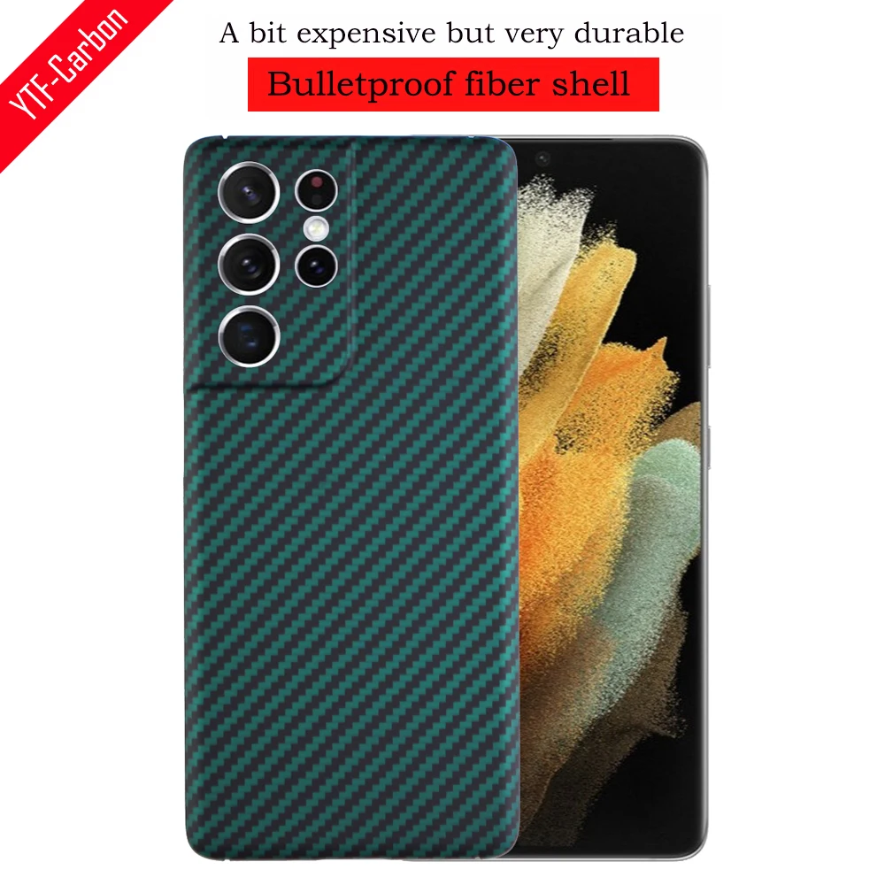

YTF-carbon carbon fiber phone Case For Samsung Galaxy S21 Ultra case Protect the lens cover Aramid fiber cover for S21 puls