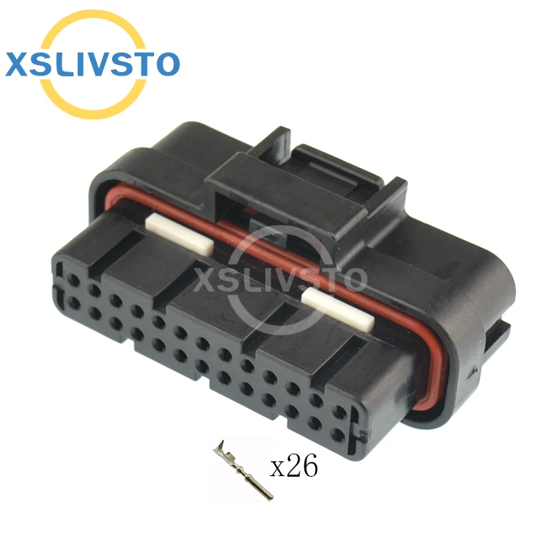 26 Pin 1.0mm two row SUPER SEAL sealed female PCB connector computer ECU auto plug 1473712-1