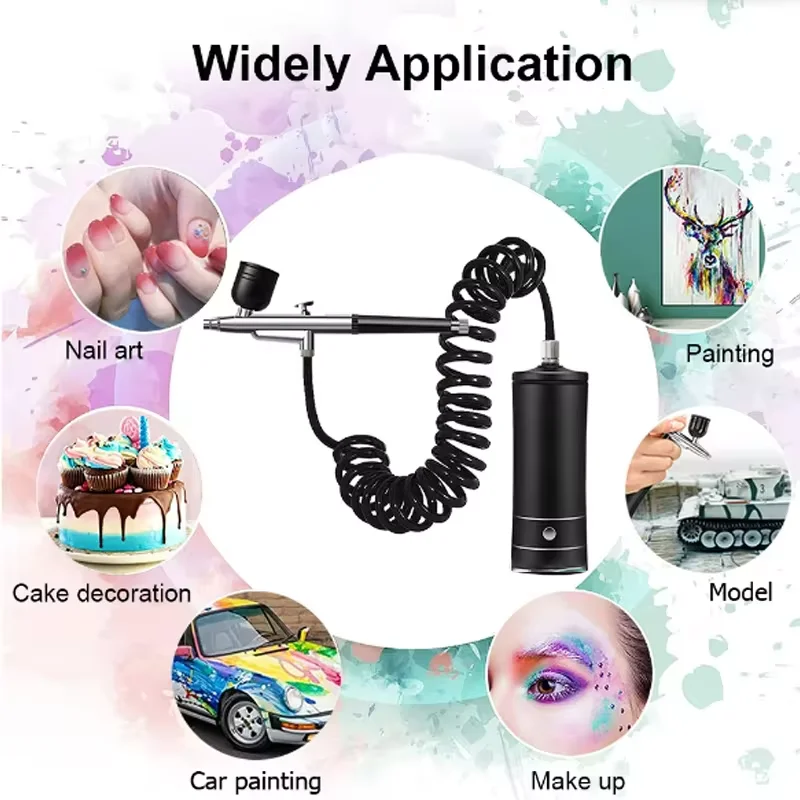 Airbrush Nail With Compressor Portable Air Brush Nail Paint Compressor For Nails Art Cake Painting Craft Airbrush Compressor