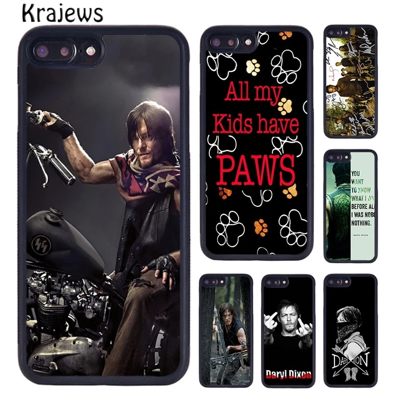 Krajews The Walking Dead Daryl D funda de teléfono para iPhone 16 15 14 plus X XR XS 11 12 13 pro max coque