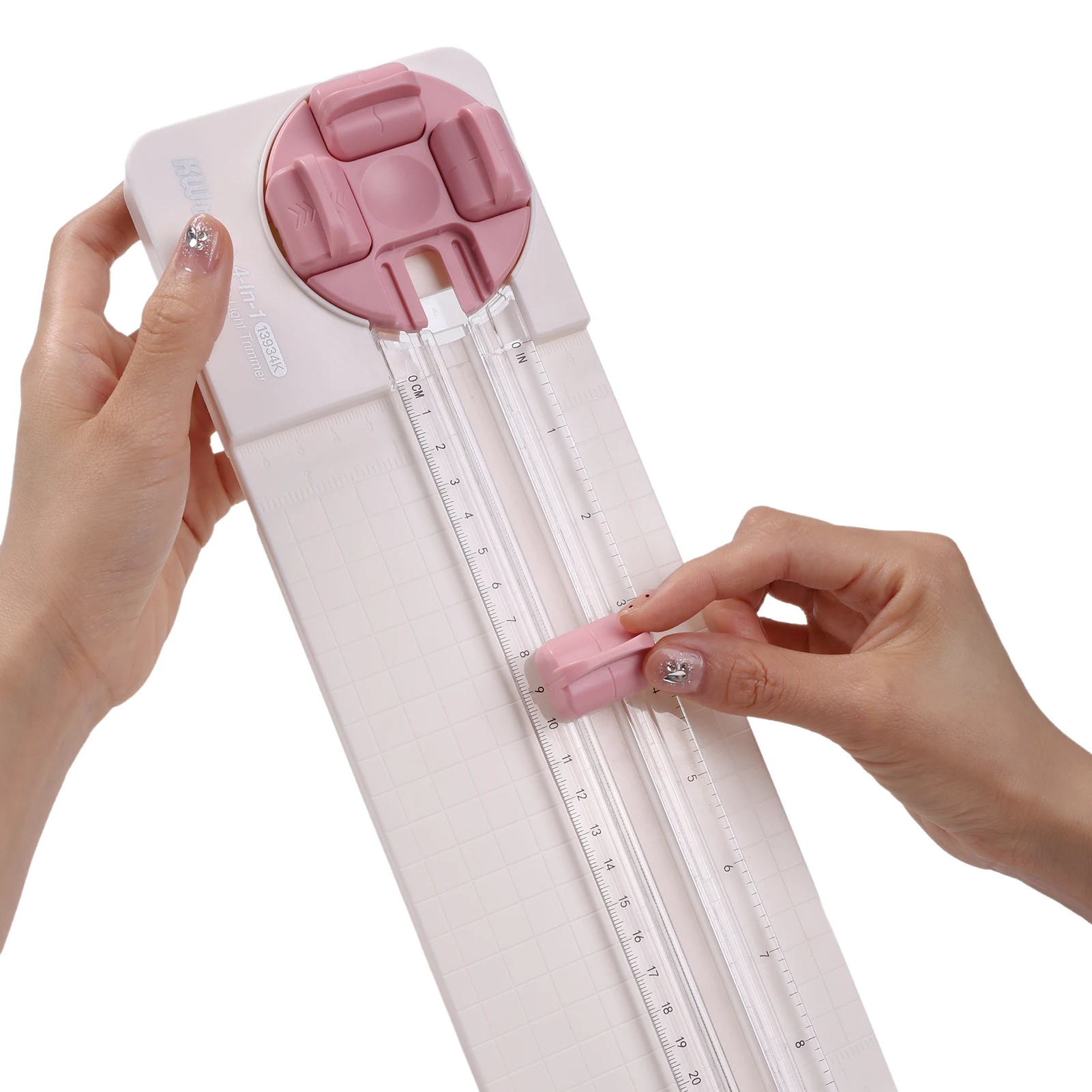 

Триммер для бумаги 4-в-1, роторный резак длиной 23 см, настольный инструмент для резки бумаги с вспомогательной измерительной шкалой для фотографий из бумаги C