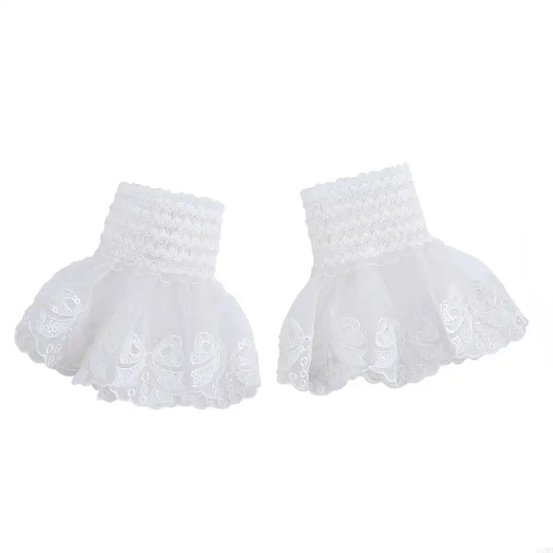 

Элегантные рукава из искусственной руки с кружевными цветочными упругими декоративными рукавами манжеты F3MD