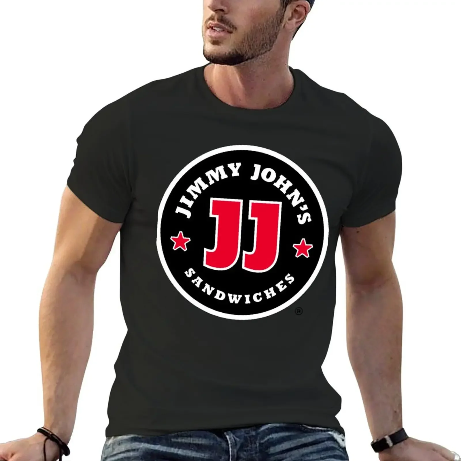 Jimmy John's Sandwiches restaurant logo T-Shirt oversizeds anime stuff boys animal print vintage t shirts funny t shirts men