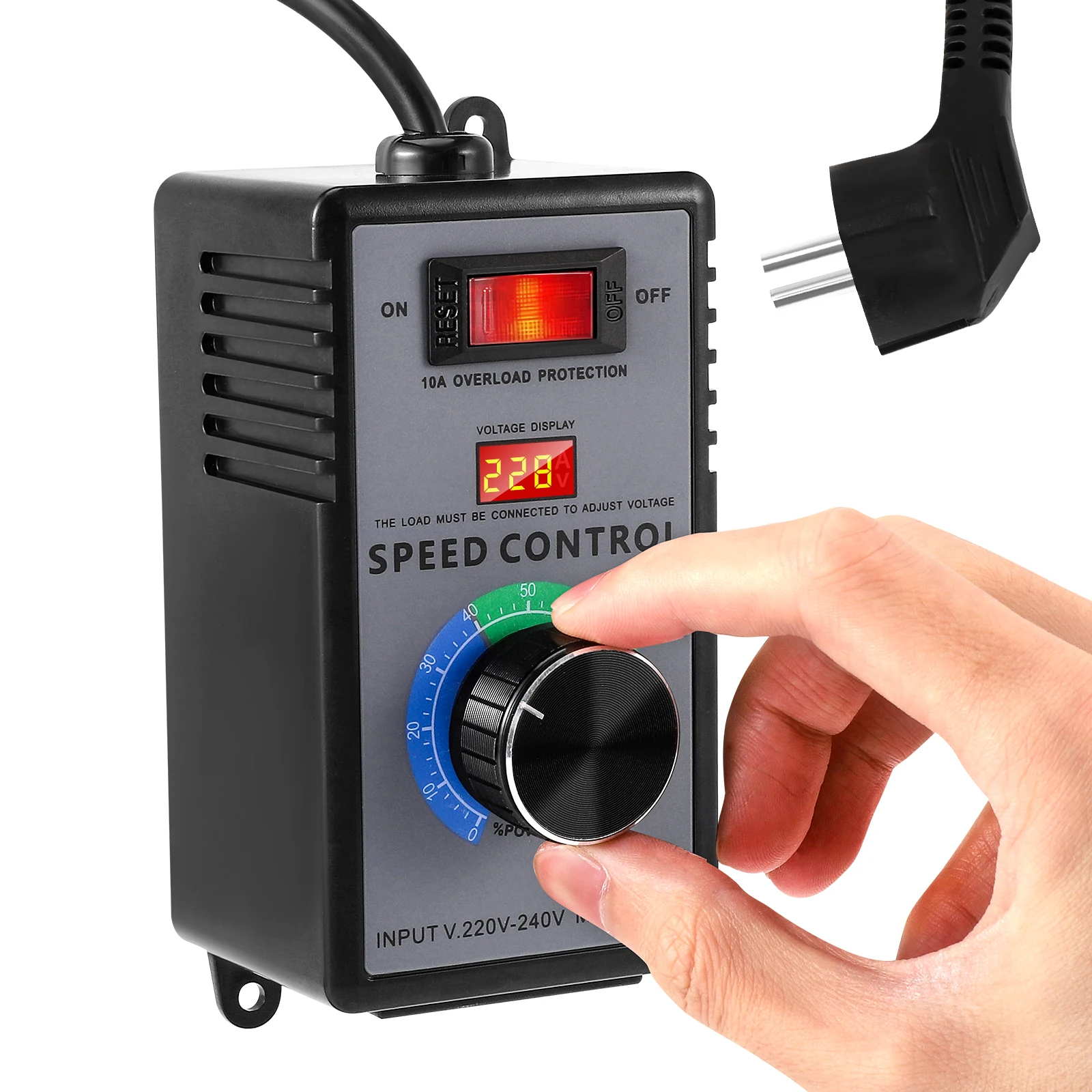 Speed Controller 230 V, Frequency Converter 230 V, Motor Voltage Regulator AC 220 V 10 A Highest Power 4000 W