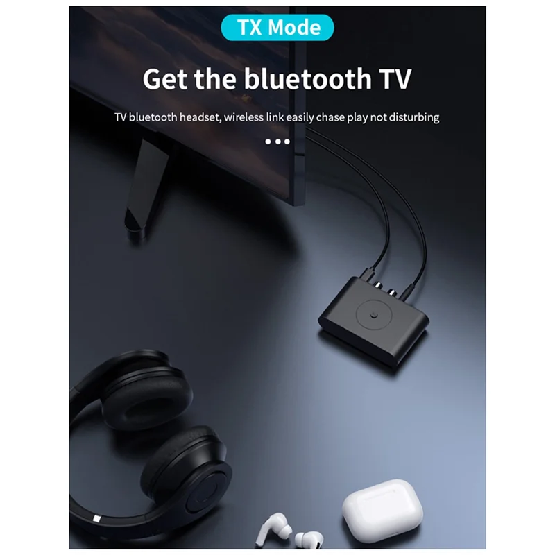 บลูทูธ 5.3 เครื่องรับสัญญาณเสียงแจ็คสเตอริโออะแดปเตอร์ไร้สายสําหรับชุดเครื่องขยายเสียงลําโพงพร้อมสาย RCA สีดํา