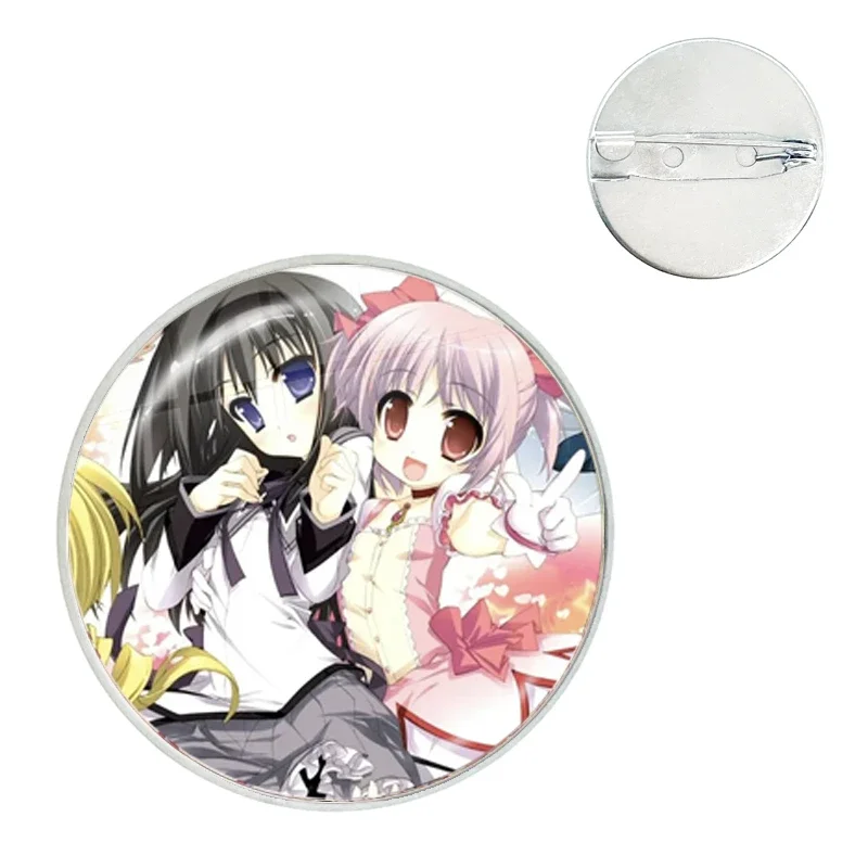 Broches de cristal de Puella Magi Madoka Magica, broches de Kaname Madoka, Pin de cabujón para ropa, accesorios para sombreros