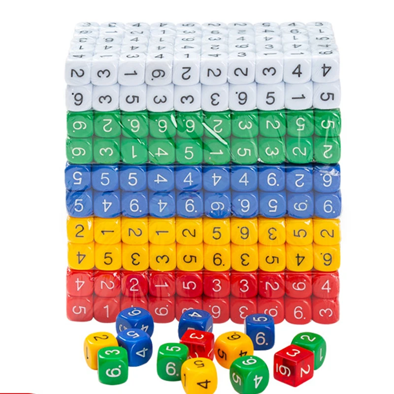 30PCS 16MM Game Dice Numbered 1-6 Math Manipulative Cubes Learning Activities Montessori Materials Educational
