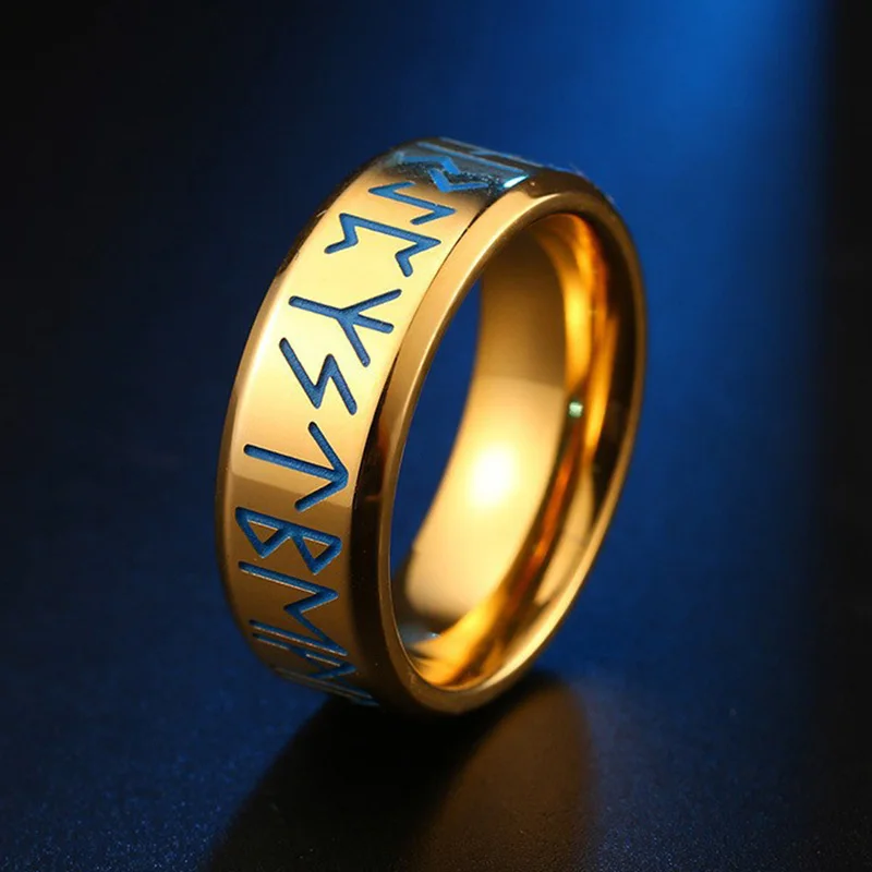 

Vintage Punk Luminous Stainless Steel Ring for Men And Women Nordic Charm Fashion Accessory Ideal for Parties