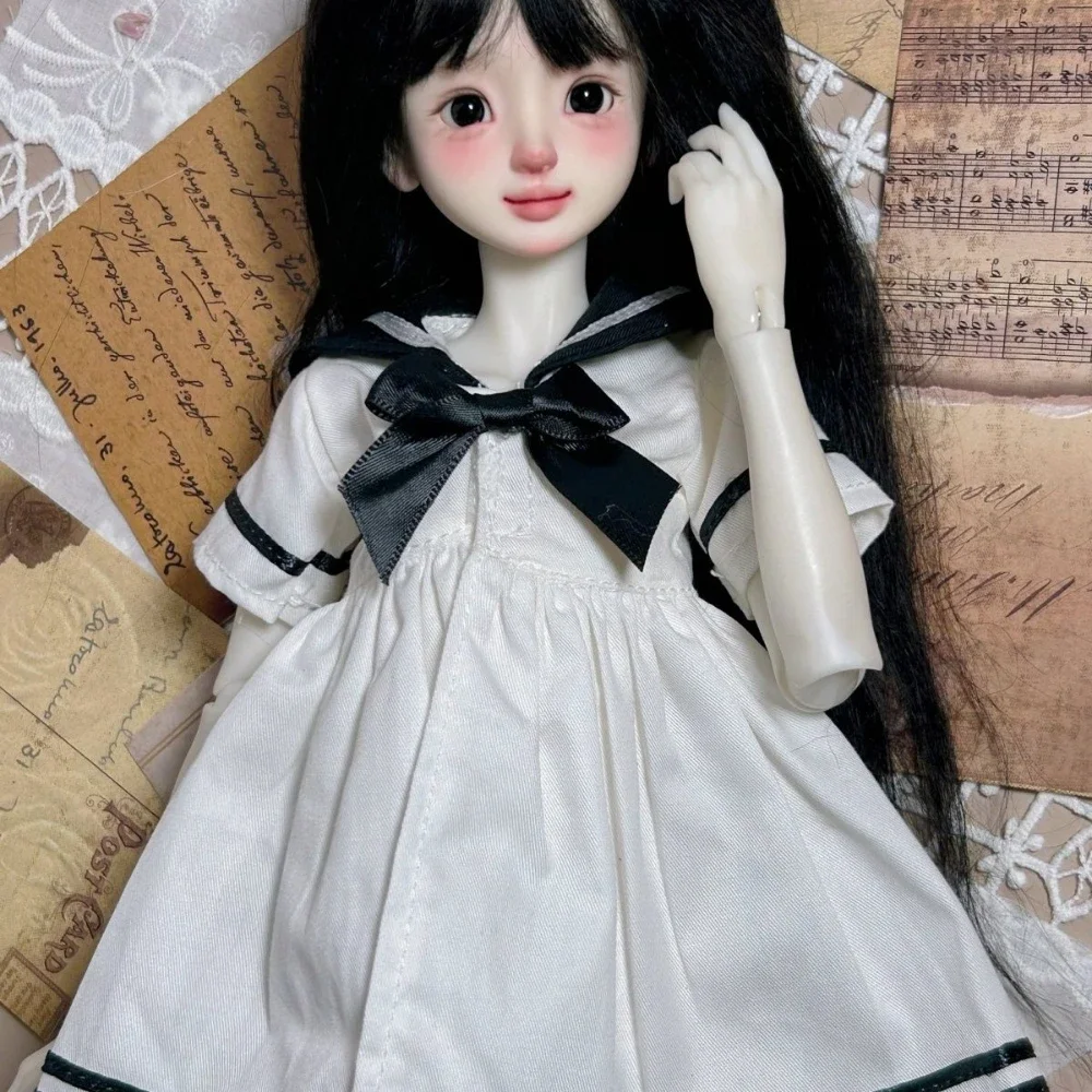 1/6 1/4 Doll's Clothes for 30/45cm Bjd Doll Dress Up Sailor Suit Dress College Style Casual Girl Toys Doll Accessories,no Doll