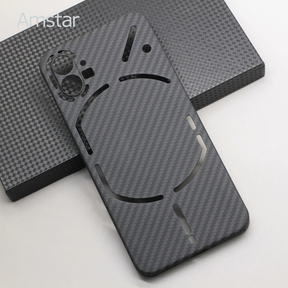 Amstar Pure Carbon Fiber Phone Case for Nothing Phone 1 Ultra-thin Anti-drop Premium Aramid Fiber Phone 1 Cases Cover