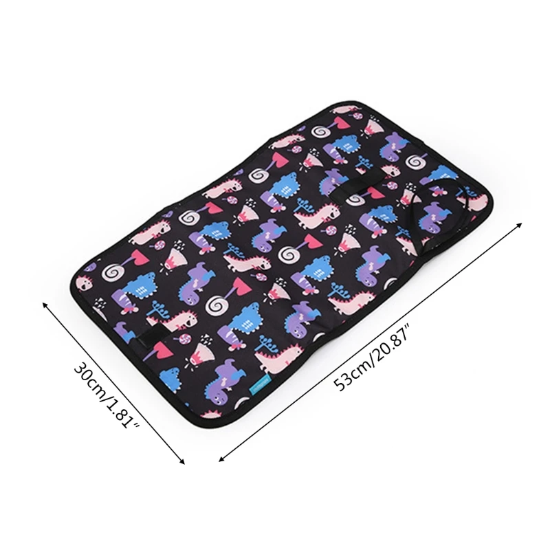 Baby Portable Folding Diaper Changing Pad Waterproof Mat Bag Travel Storage 2 in 1 Changing Pad Dinosaur Print