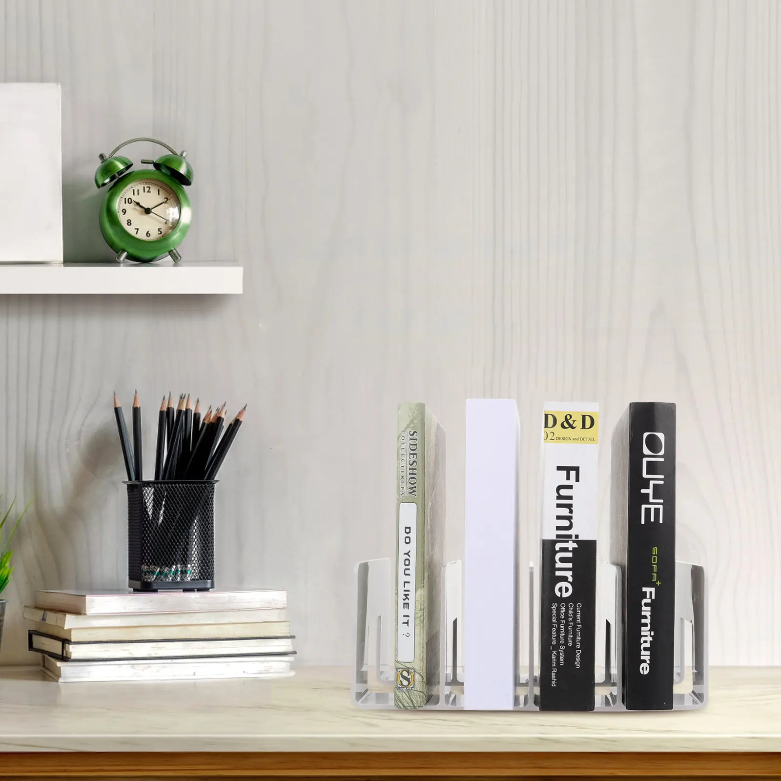 Book Office Desktop Organizer Holder Stand Bookends Home Halloween Christmas Acrylic Book End Acrylic Book Stand 1PCS
