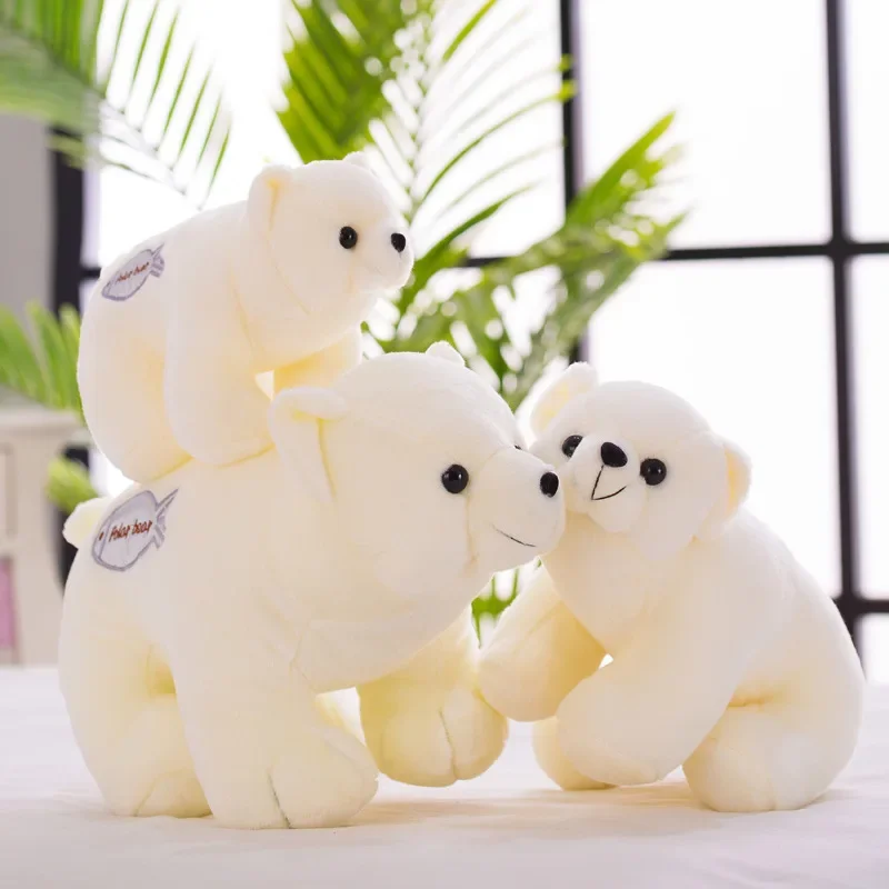 Plush Toy White Polar Bear Kawaii Cartoon Animal Stuffed Doll Girl Friend Birthday Gift Christmas Present Party Decor