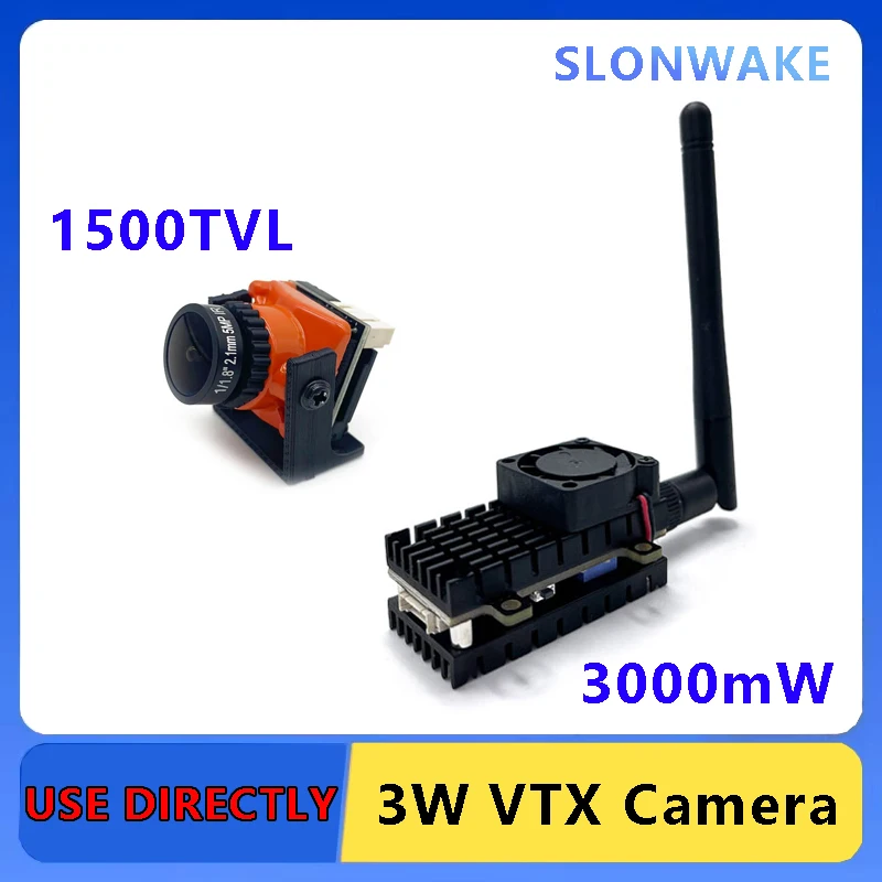 SLONWAKE 5.8G Long Range Transmitter VTX FPV 3000mW 30.5mm 1500TVL Camera CMOS 2.1MM for RC Drones & Vehicles