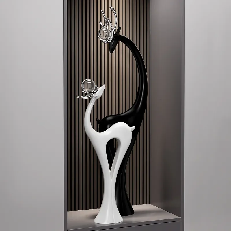 for Entry Deer Ornaments Living Room Light Luxury High End Niche TV Cabinet Vertical Decoration Moving House New Home Gift